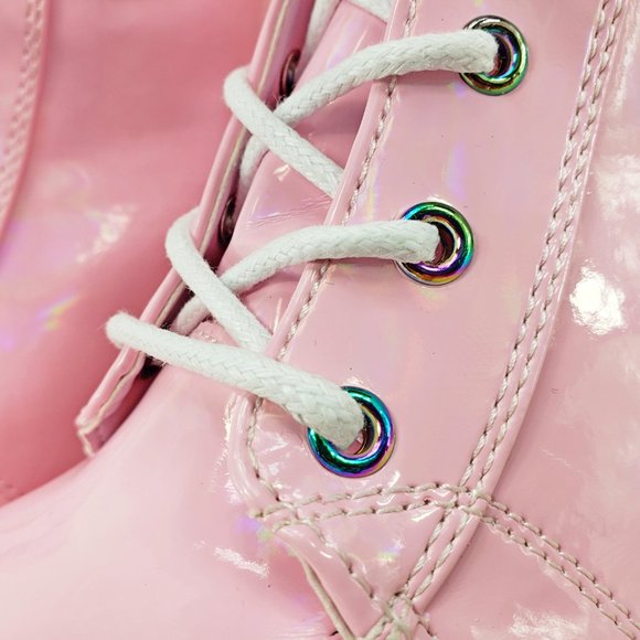 Demonia 5 Inch Platform Boots in Pink - Picture 8 of 15